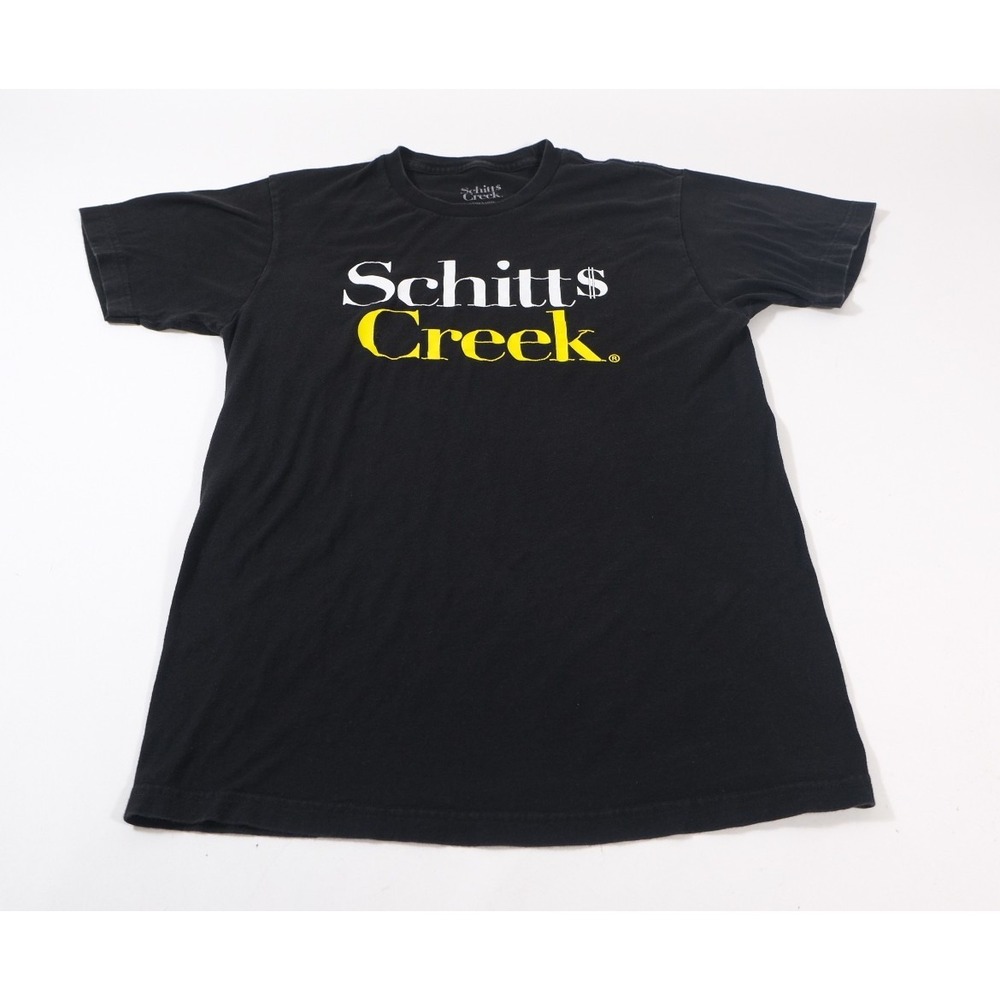 Schitt's Creek T Shirt Unisex Medium Black Logo Graphic Short Sleeve Distressed